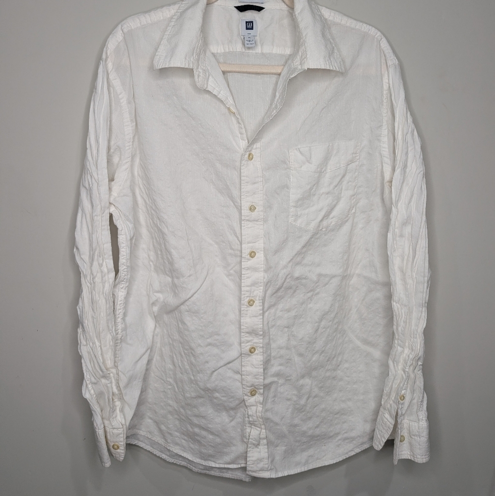 GAP Men’s Classic White Button-Down Shirt | Size XL | 100% Cotton - Picture 5 of 6
